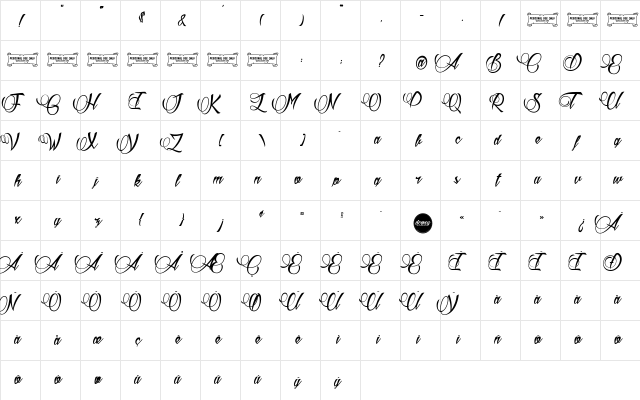 Aldebaran Regular  glyph index