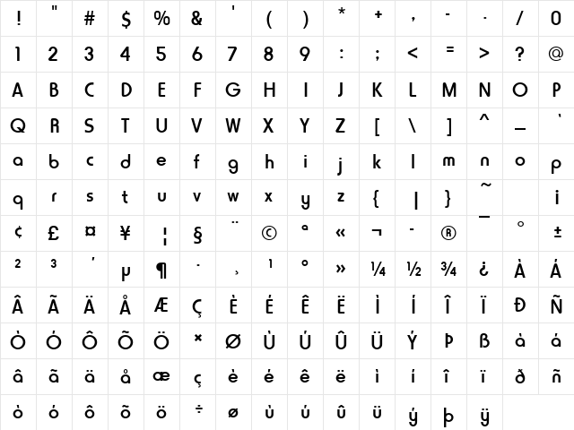 HoratioDMed Regular  glyph index