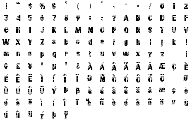 AnticFont Regular  glyph index