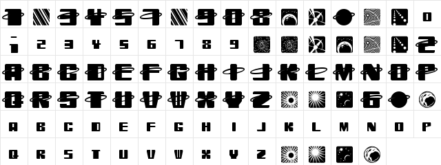 Orbitronio Regular  glyph index