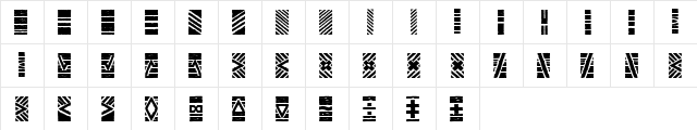 Stoned Regular  glyph index