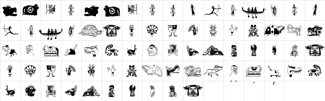 TribalisticaFigures Regular  glyph index