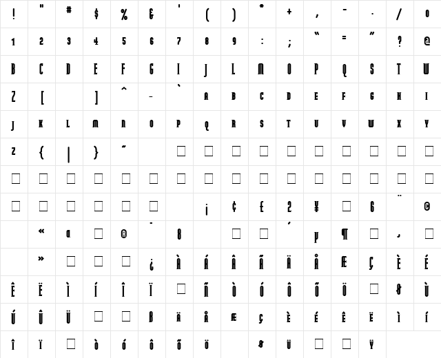 ModulaRoundSerifBlackSmallCaps Round Serif Black Small Caps  glyph index