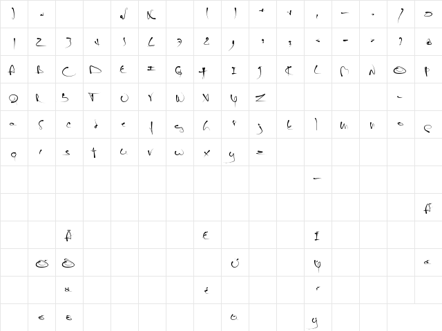 jano Regular  glyph index