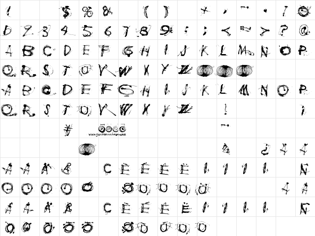 Polla Regular  glyph index