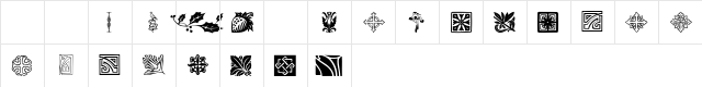 GriffDinShiOpt Regular  glyph index