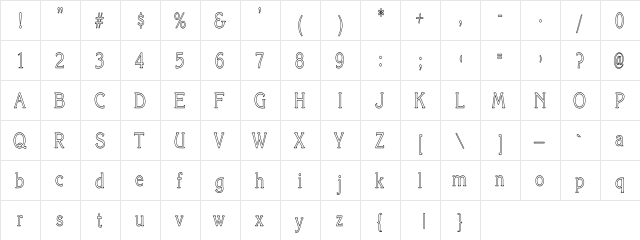 Gloria-LightHC Regular  glyph index