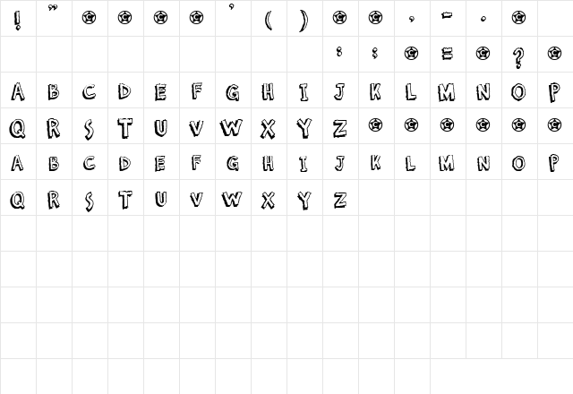 Shadowboxer Regular  glyph index