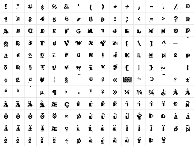 HotTamale Regular  glyph index