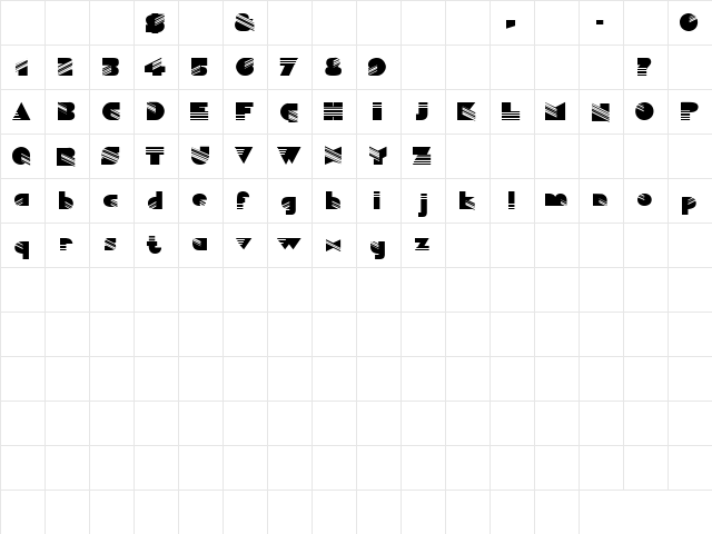 Bad Luck 1 Regular  glyph index