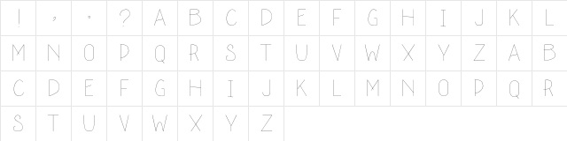 schoolah _thin  glyph index