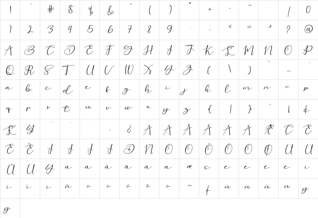 love beard Regular  glyph index
