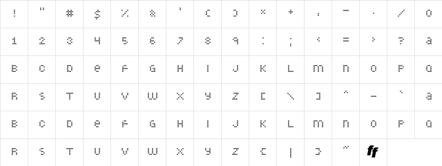 LittleDotties Regular  glyph index