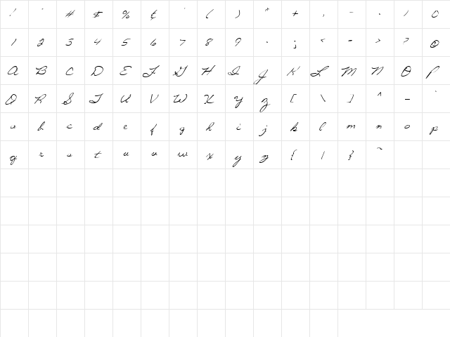 LD Script 3 Regular  glyph index