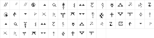 Skaven Normal  glyph index
