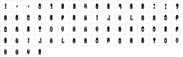 Modish Gradient Regular  glyph index
