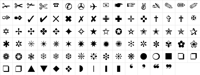 BowlDings Regular  glyph index