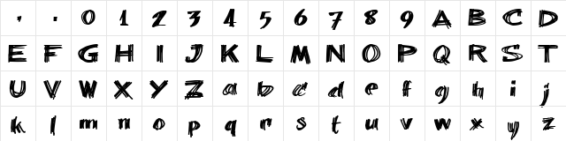 billieBarred 06 Regular  glyph index