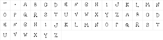 Poopy Regular  glyph index