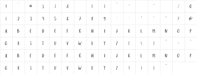 Scary_Ghost_Sans Regular  glyph index