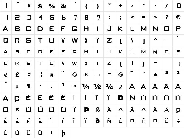 MainPhrase112 Bold  glyph index