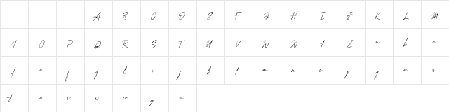 MungSignature Regular  glyph index