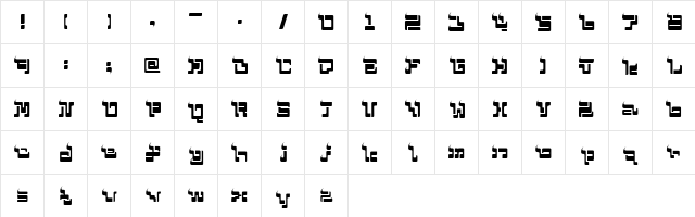 mohammed Regular  glyph index