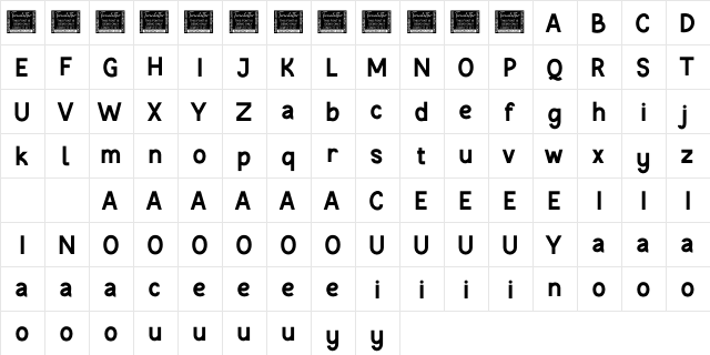 Sweet Darling Personal Use  glyph index