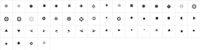 Bullets ADF Regular  glyph index