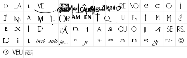 Logos Myl讥 Farmer Regular  glyph index