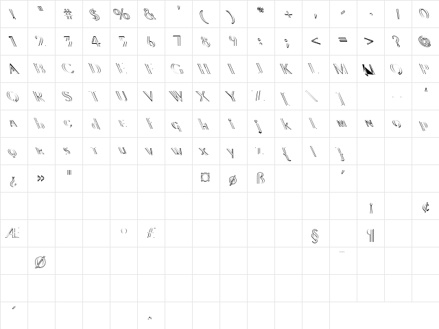 Pointround 3 Regular  glyph index
