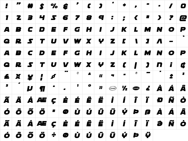 Soloist Title Regular  glyph index