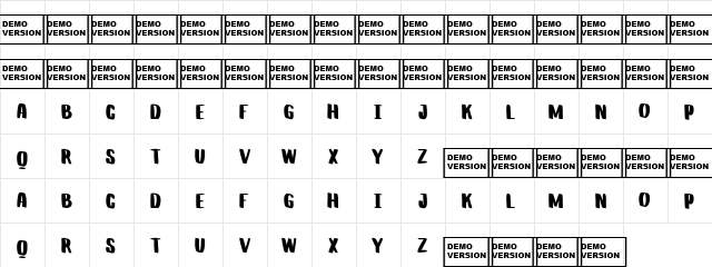 Better Together Caps  glyph index