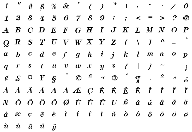 Stratton 4 Regular  glyph index