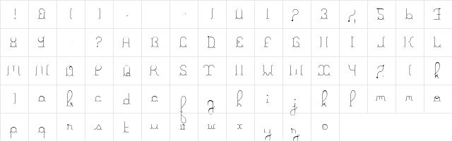 A La Nage Light  glyph index
