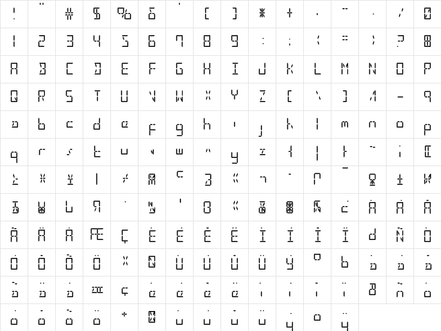 LED Sled Straight Regular  glyph index