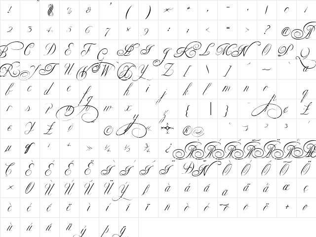 Ekaterina Velikaya Two Regular  glyph index