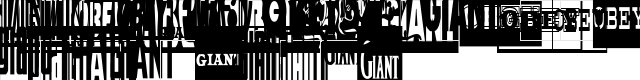 ObeyGiantPosterCondensed Regular  glyph index