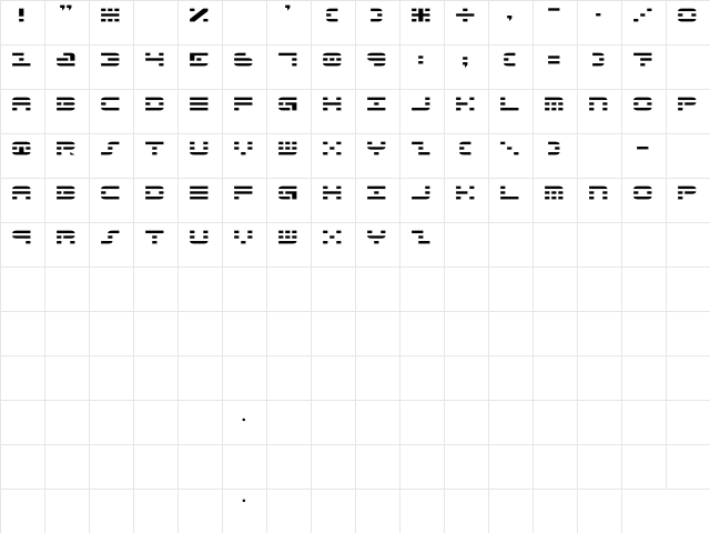 Aldos Nova Regular  glyph index