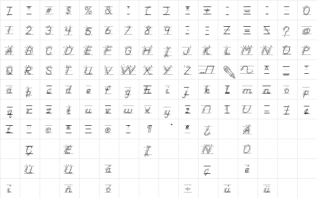 AbcDNManusArrow Regular  glyph index