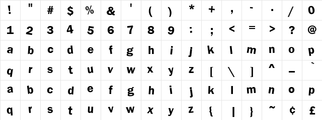 DdaftT-lowercase DdaftT-lowercase  glyph index