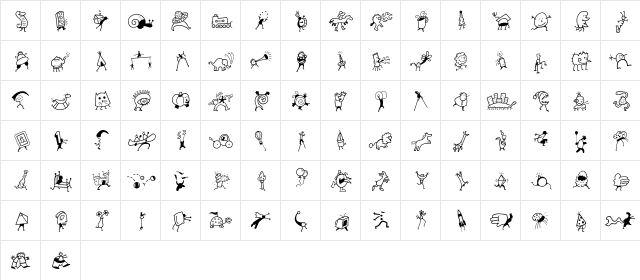 MiniPics MardiGrasHop  glyph index