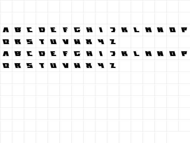 transformation Regular  glyph index