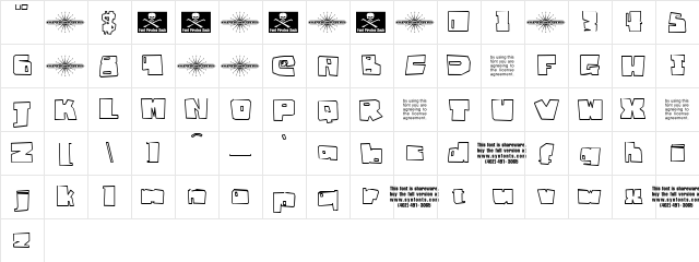 Badger Fatboy UNPAID DEMO  glyph index