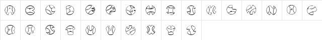 JI Baseball Regular  glyph index
