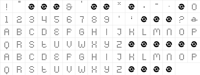 WorkingGirl Regular  glyph index