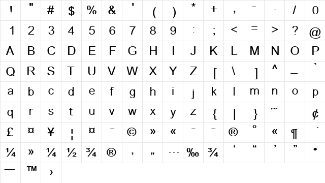 XiengThong Unicode Bold  glyph index