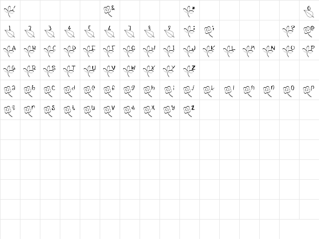 Green Font Regular  glyph index