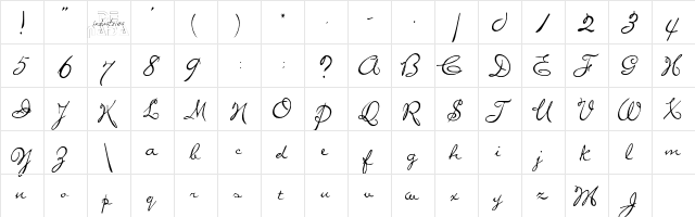 Miss Brooks  glyph index