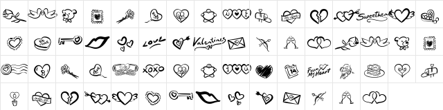 LD Symbol Love Regular  glyph index